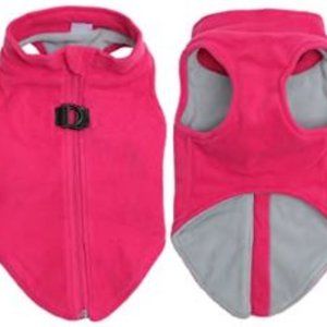 Pink Dog Fleece  with Double D Buckle and Zipper